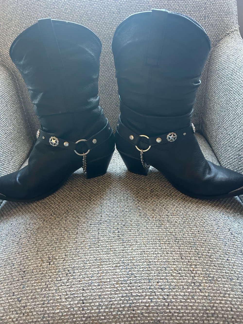 Dingo Olivia black leather western boot. Black 9W - Picture 3 of 4